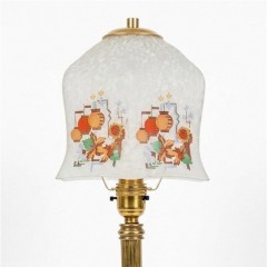 1920s brass table light with chinese lantern shade