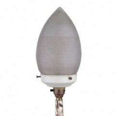 1930's cellulose table lamp with prismatic glass shade