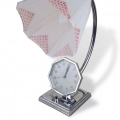 Art Deco bedside lamp with integral alarm clock