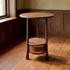  Arts and crafts table in oak by R A Lister of Dursley