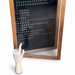  Oak notice board with moveable metal letters