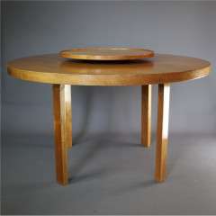 Alvar Aalto circular dining table with Lazy Susan by Finmar