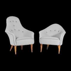  Pair Of Adam and Eve Swedish Armchairs By Kerstin Horlin Holmquist