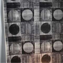 Vintage unused roll of cotton fabric with black and white geometric square and circles