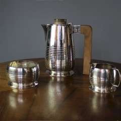 Art Deco Silver Plated coffee set Cardinal. Marked Cardinal Plate