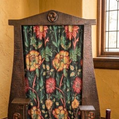 Hammered copper firescreen Celtic roundels