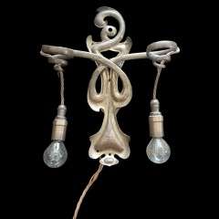  Arts and Crafts copper twin armed wall light