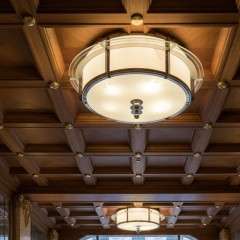 Art Deco Chrome And Glass Ceiling Light
