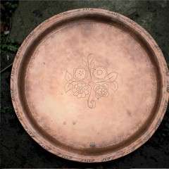 Hugh Wallis arts and crafts copper dish