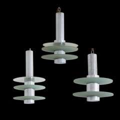 British modernist deco lamps from the 1930’s in chrome and glass