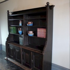 Impressive oak arts and crafts bookcase in the manner of the Guild of Handicraft c1900