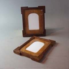 Pair of oak arts and crafts photo frames