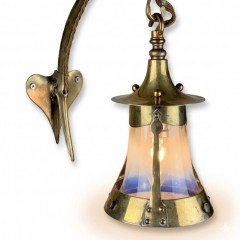 Arts and craft wall light vaseline shade