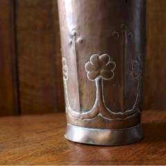 Irish arts and crafts movement Youghal A.M.W copper vase