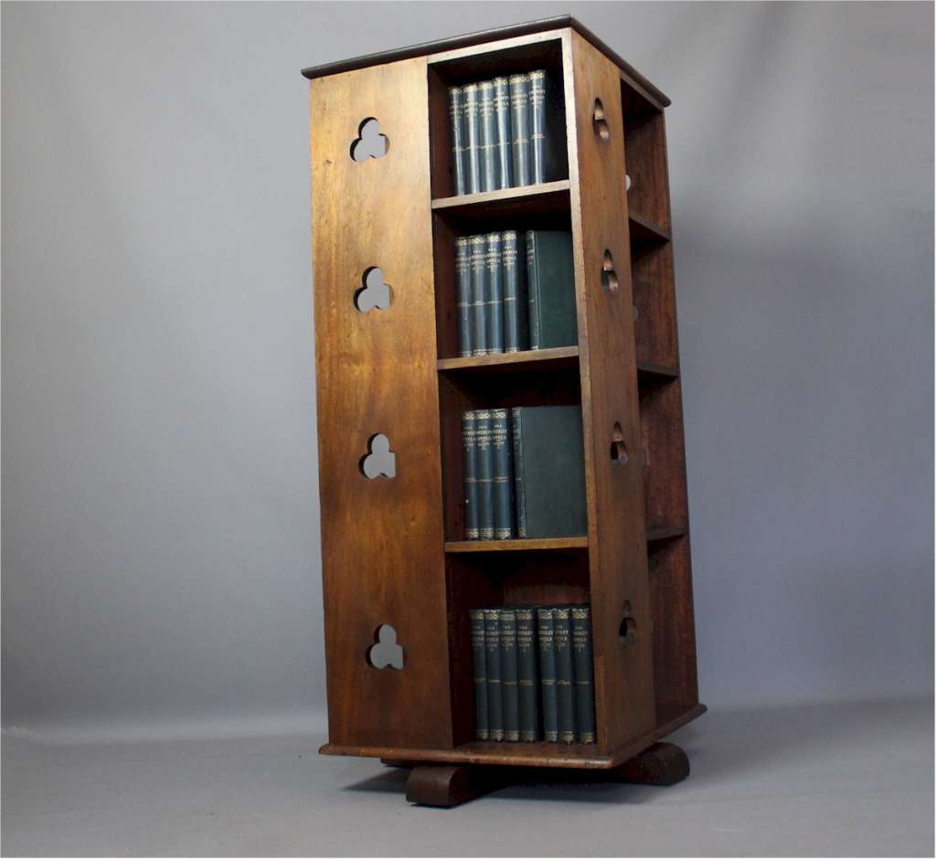 Arts and Crafts revolving bookcase