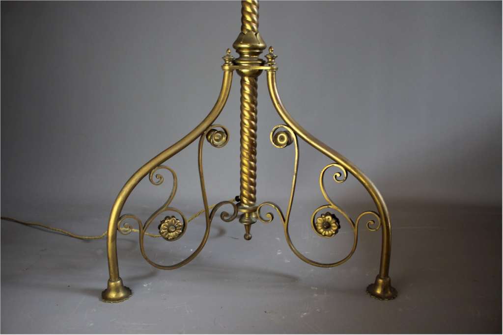 Victorian Aesthetic Movement brass floor lamp