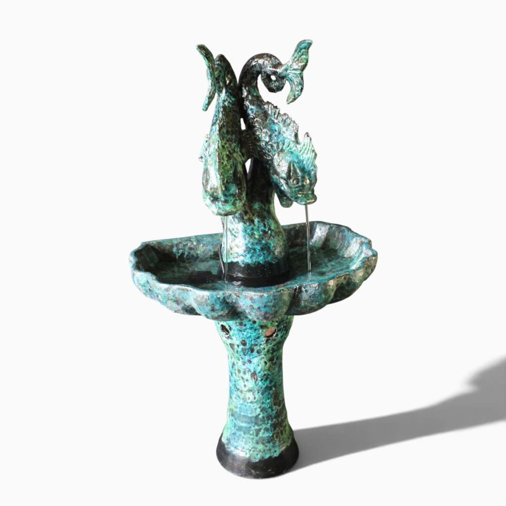 Fountain with dolphins by Vallauris French