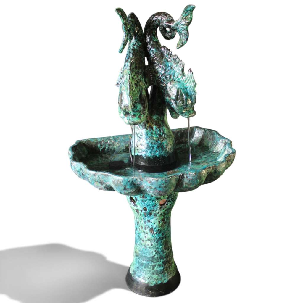 Fountain with dolphins by Vallauris French
