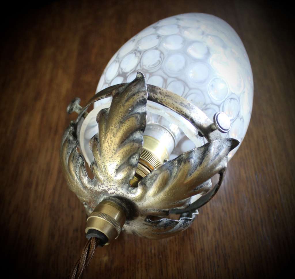 Arts and Crafts pendant vaseline shade