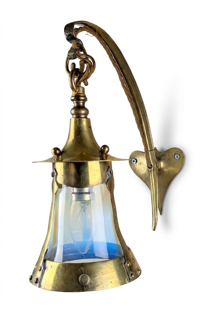 Arts and craft wall light vaseline shade