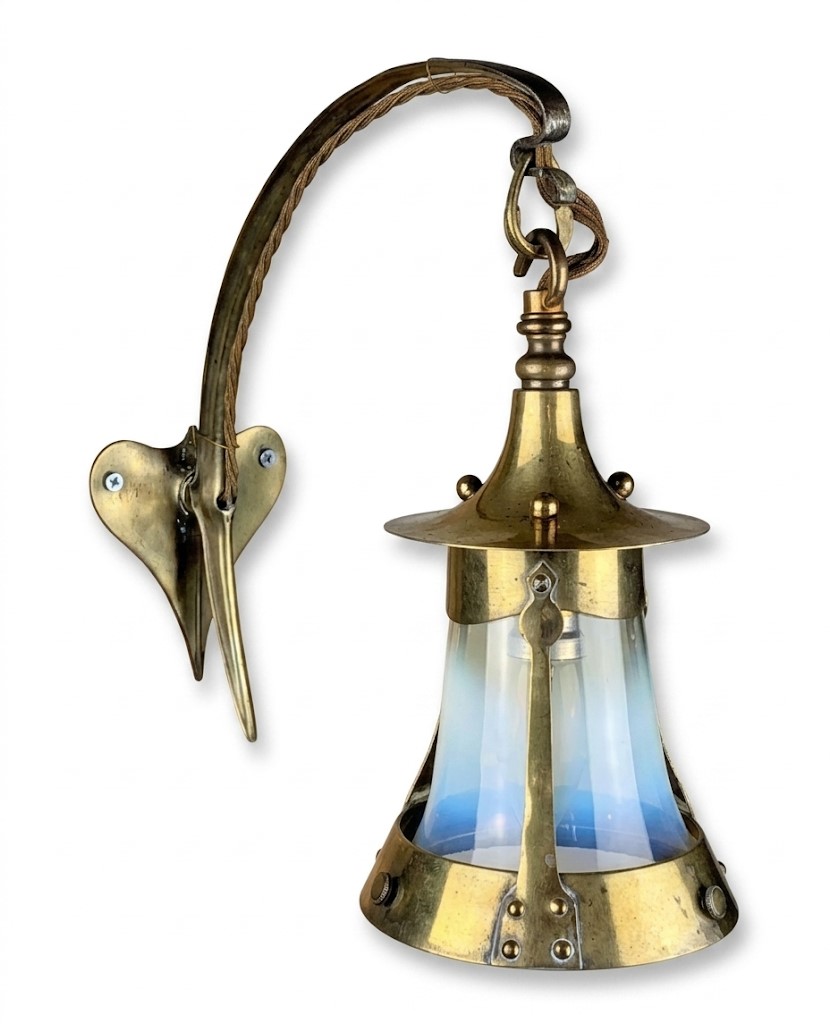 Arts and craft wall light vaseline shade