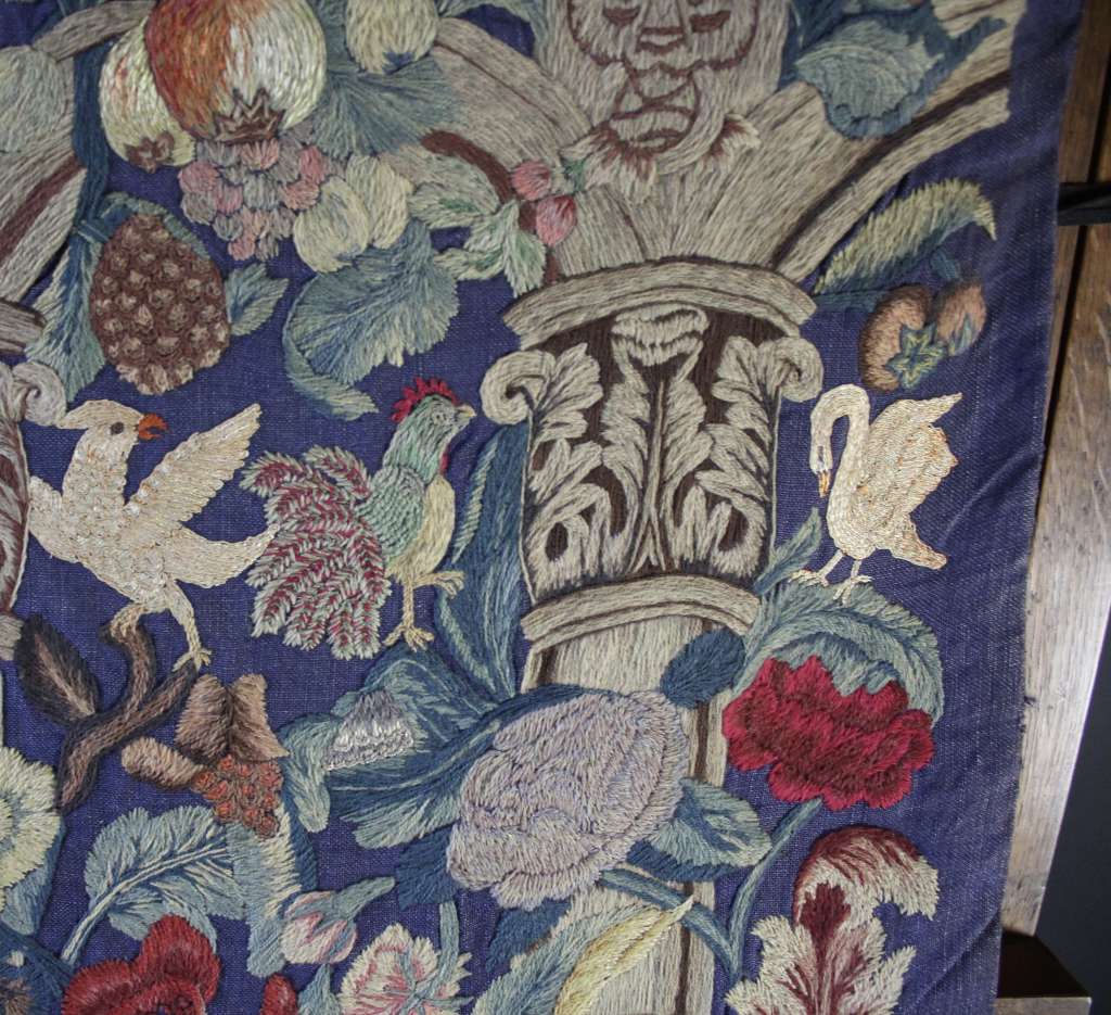 Wall hanging needlework tapestry signed F G Aldington