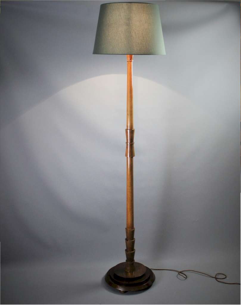 Art Deco walnut standard lamp