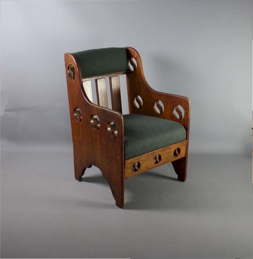 Arts and crafts armchair yin and yang by Goodyers